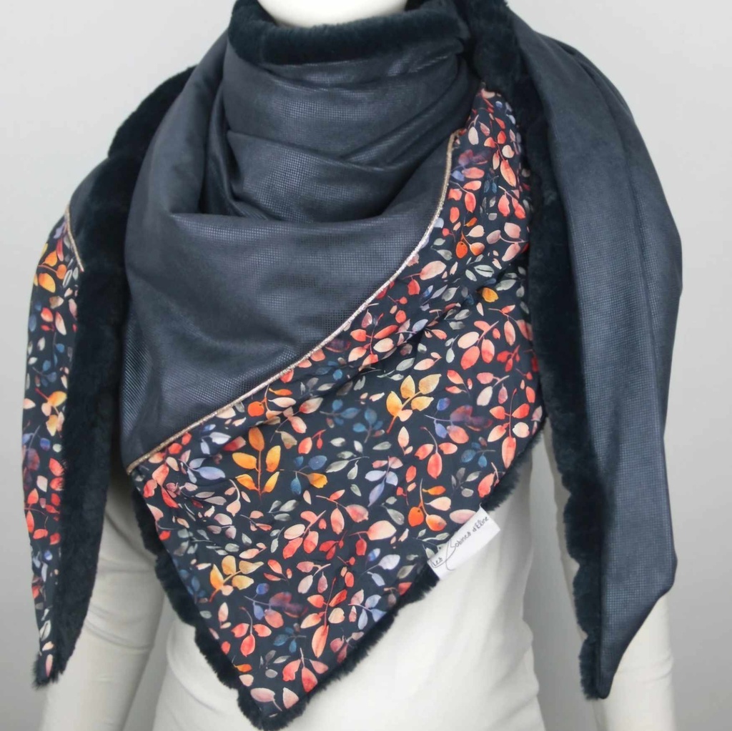 Les bobines d'Eline - Foulard triangle fourrure 02