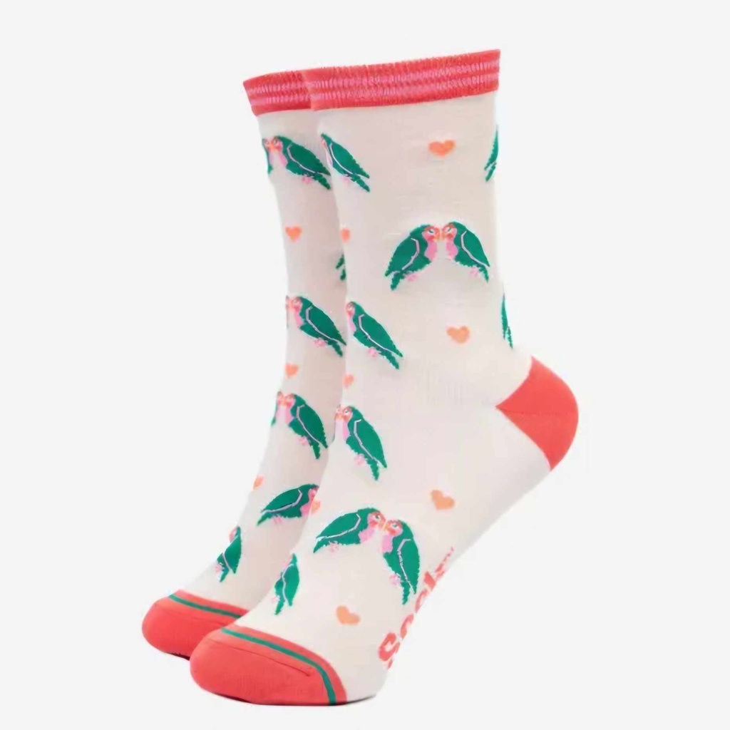 Chaussettes en bambou - Perroquets amoureux