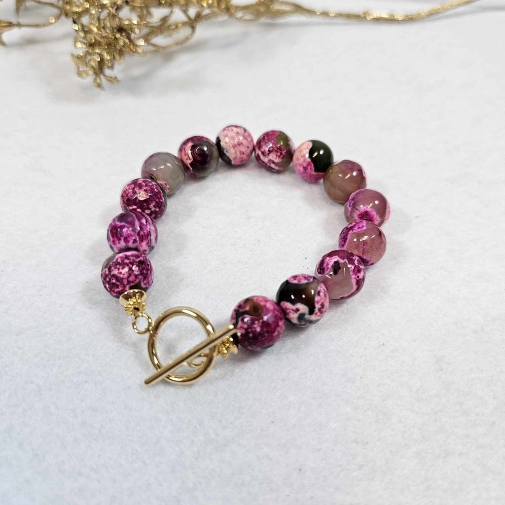 Bracelet Agate Fuschia - Poignet (ARCHIVER)