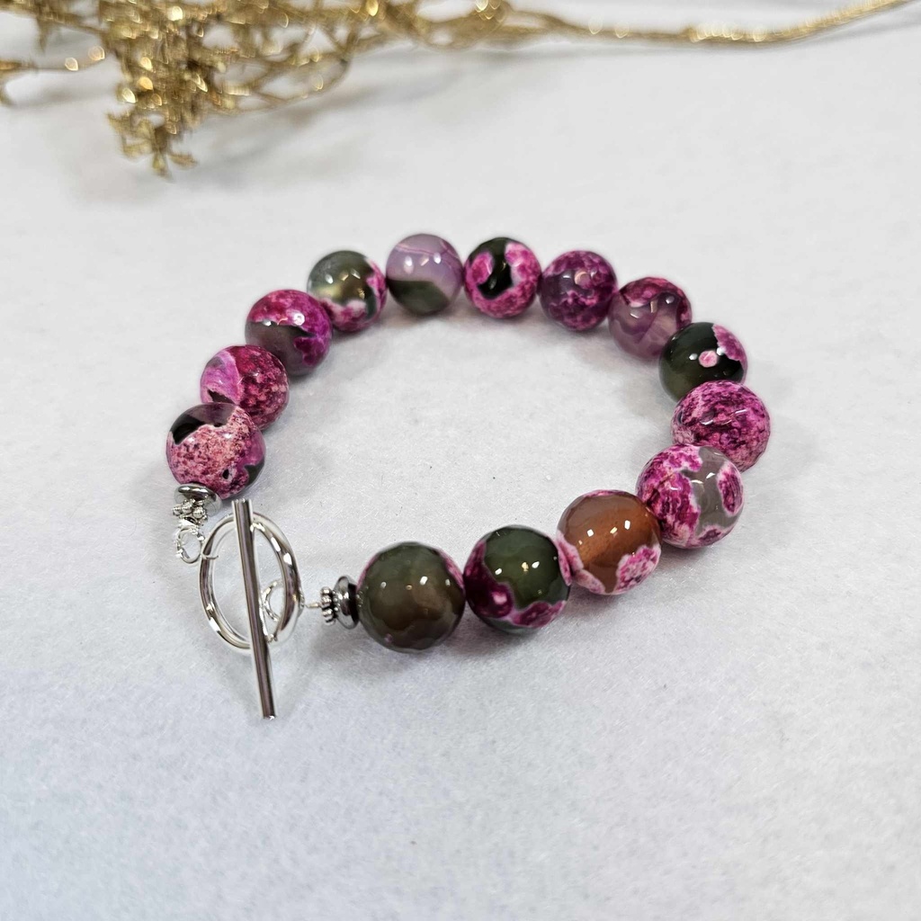 Bracelet Agate Fuschia - Poignet (ARCHIVER)