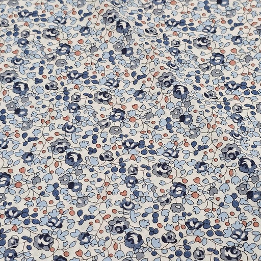 Tissu 03 - Coton Liberty fleurs bleues