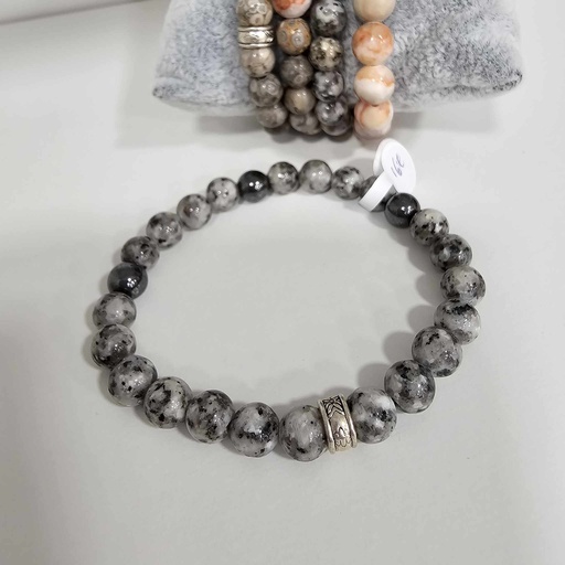 Bracelet Homme en Marbre gris