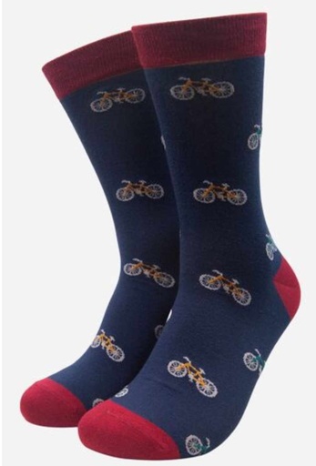 Chaussettes à imprimé VTT pour homme en bleu marine