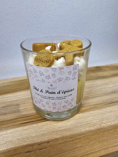 Bougie artisanale décorée - Thé & Pain d'épices