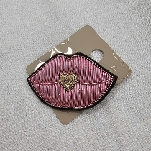 Habaha Paris - Broche bouche rose